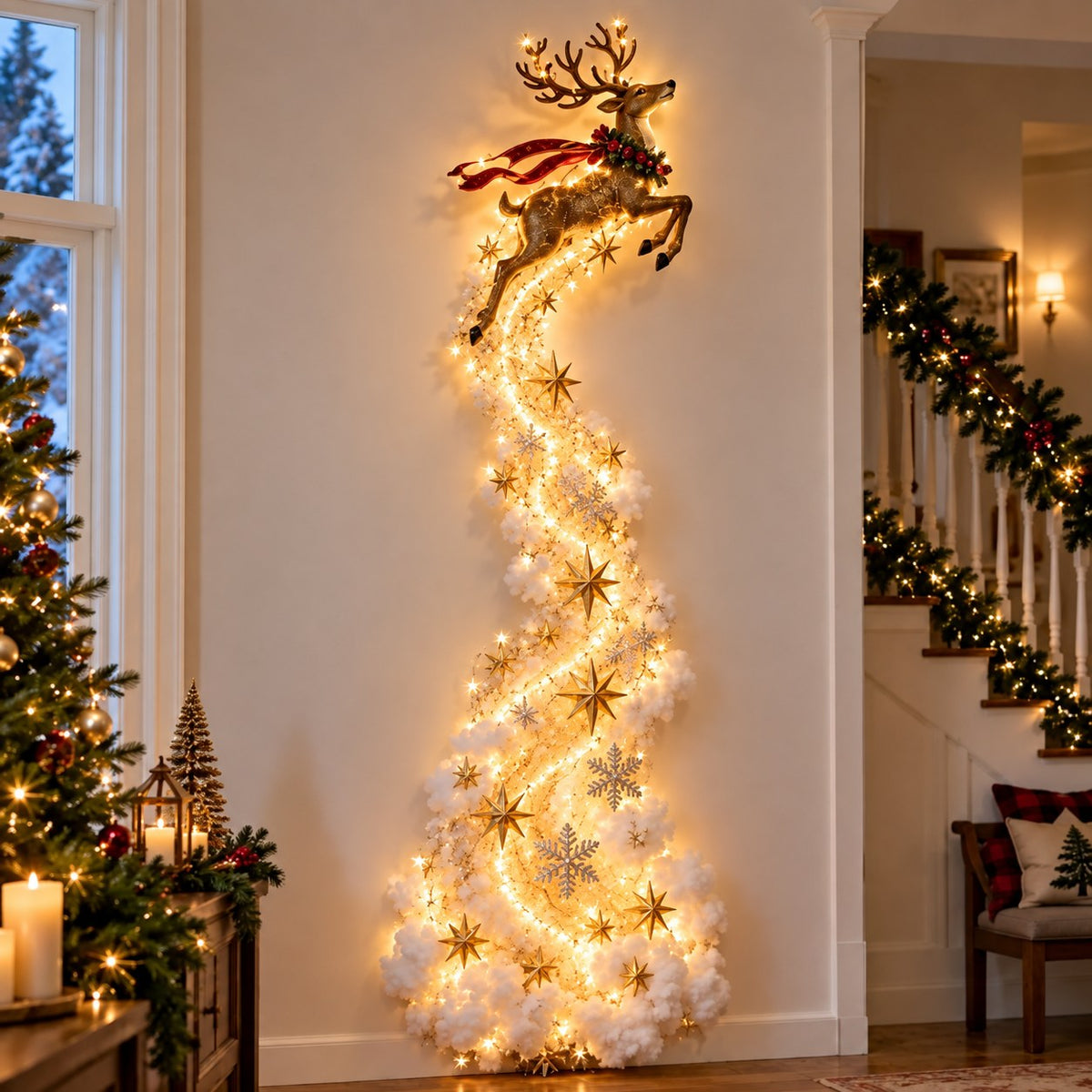 Christmas Magic Wall Light – Leaping Reindeer design